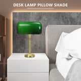 Classic Green Glass Banker Lamp Cover