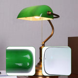 Classic Green Glass Banker Lamp Cover