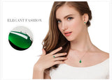 Green Jade Pendant Necklace Women Choker Silver Gemstones Emerald Agate Jewelry