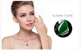 Green Jade Pendant Necklace Women Choker Silver Gemstones Emerald Agate Jewelry