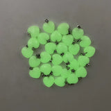 Green Luminous Stone Heart Pendant Necklace for Jewelry Making 16MM Charm 36PCS