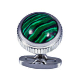 Green Malachite Gemstone Stainless Steel Cufflinks