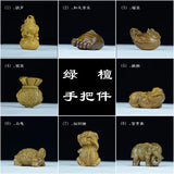 Green Sandalwood Hand-Carved Animal Pendant Necklace
