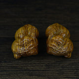 Green Sandalwood Hand-Carved Animal Pendant Necklace