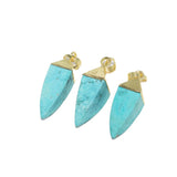 Green Turquoise Stone Pendant Necklace for Women Jewelry