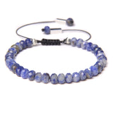 Grey Agates Faceted Beads Bracelets Adjustable Rope Braided Bracelet
