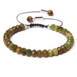 Grey Agates Faceted Beads Bracelets Adjustable Rope Braided Bracelet