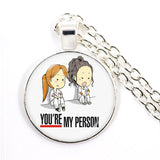 Grey Anatomy Necklace You Are My Person Art Photo Cartoon Doctor Nurse Glass Nec