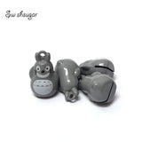 Grey Cat Cartoon Jingle Bell Charms Pet Necklace Pendant Crafts Jewelry