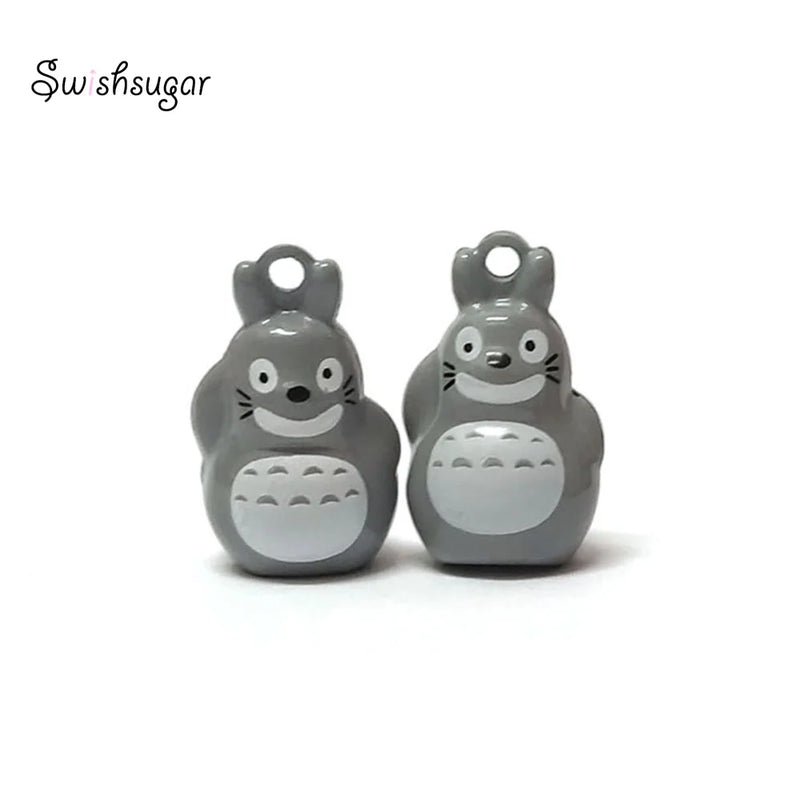 Grey Cat Cartoon Jingle Bell Charms Pet Necklace Pendant Crafts Jewelry