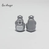 Grey Cat Cartoon Jingle Bell Charms Pet Necklace Pendant Crafts Jewelry