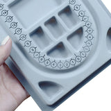 Grey Flocked Beading Tray for Jewelry Making