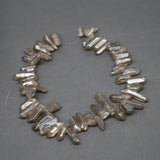 Grey Crystal Quartz Beads Choker Pendant Necklace