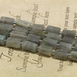 Grey Labradorite Faceted Cylinder Stone Beads for Jewelry Making