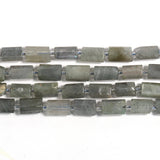 Grey Labradorite Faceted Cylinder Stone Beads for Jewelry Making