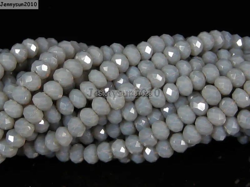 Grey Opal Czech Crystal 2x3mm Faceted Rondelle Spacer Beads 10 Strands