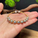 Grey Pearl Bracelets 925 Silver Vintage Charms Beaded Jewelry