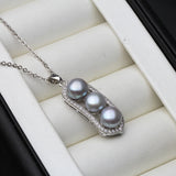 Grey Pearl Pendant 925 Silver Anniversary Gift