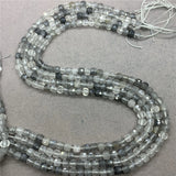 Grey Quartz Crystal 6mm Faceted Spacer Cube Beads for Bracelet