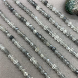 Grey Quartz Crystal 6mm Faceted Spacer Cube Beads for Bracelet