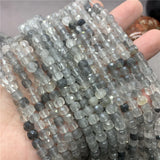 Grey Quartz Crystal 6mm Faceted Spacer Cube Beads for Bracelet
