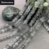 Grey Quartz Crystal 6mm Faceted Spacer Cube Beads for Bracelet