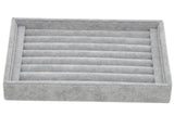 Grey Velvet 7 Slots Ring Insert Cufflinks Earrings Trays Jewelry Storage