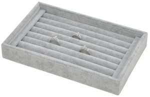 Grey Velvet 7 Slots Ring Insert Cufflinks Earrings Trays Jewelry Storage