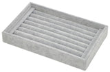Grey Velvet 7 Slots Ring Insert Cufflinks Earrings Trays Jewelry Storage