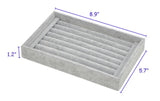 Grey Velvet 7 Slots Ring Insert Cufflinks Earrings Trays Jewelry Storage