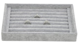 Grey Velvet 7 Slots Ring Insert Cufflinks Earrings Trays Jewelry Storage