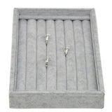 Grey Velvet 7 Slots Ring Insert Cufflinks Earrings Trays Jewelry Storage