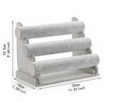 Grey Velvet 3 Tier Bracelet Watch Stand Holder