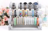 Grey Velvet 3 Tier Bracelet Watch Stand Holder