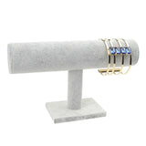 Grey Velvet Bracelet Display Chain Watch T-Bar Rack Jewelry Organizer
