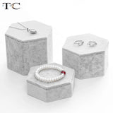 Grey Velvet Jewelry Display Stand Necklace Ring Earring Bracelet