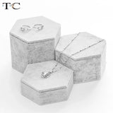 Grey Velvet Jewelry Display Stand Necklace Ring Earring Bracelet