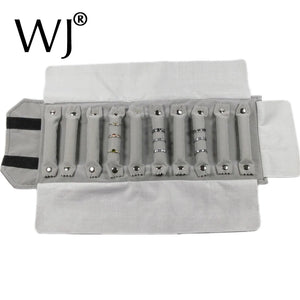 Grey Velvet Jewelry Portable Carrying Bag Rings Travel Roller Cases