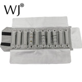 Grey Velvet Jewelry Portable Carrying Bag Rings Travel Roller Cases
