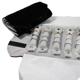 Grey Velvet Jewelry Portable Carrying Bag Rings Travel Roller Cases