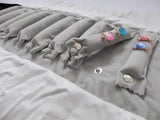 Grey Velvet Jewelry Portable Carrying Bag Rings Travel Roller Cases