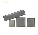 Premium Grey PU Leather Jewelry Box - Ring, Bracelet, Necklace Storage