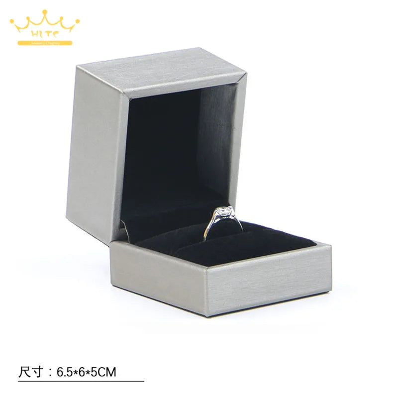Premium Grey PU Leather Jewelry Box - Ring, Bracelet, Necklace Storage