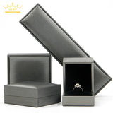 Premium Grey PU Leather Jewelry Box - Ring, Bracelet, Necklace Storage