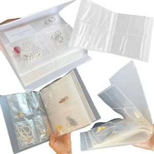 Grid Transparent Jewelry Storage Collection Gift with Zip-lock Bag