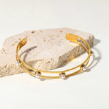 Titanium Pearl Inlay Bracelet for Women Wedding Jewelry