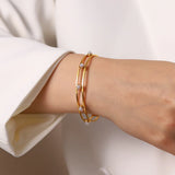 Titanium Pearl Inlay Bracelet for Women Wedding Jewelry