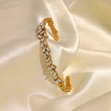 Stainless Steel Zircon Bracelet - Vintage Bangles - Fine Jewelry