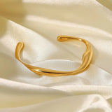 Irregular Titanium Steel Plated Bangles For Women