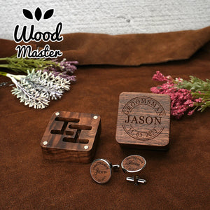 Personalized Wooden Cufflinks - Groomsmen Gift